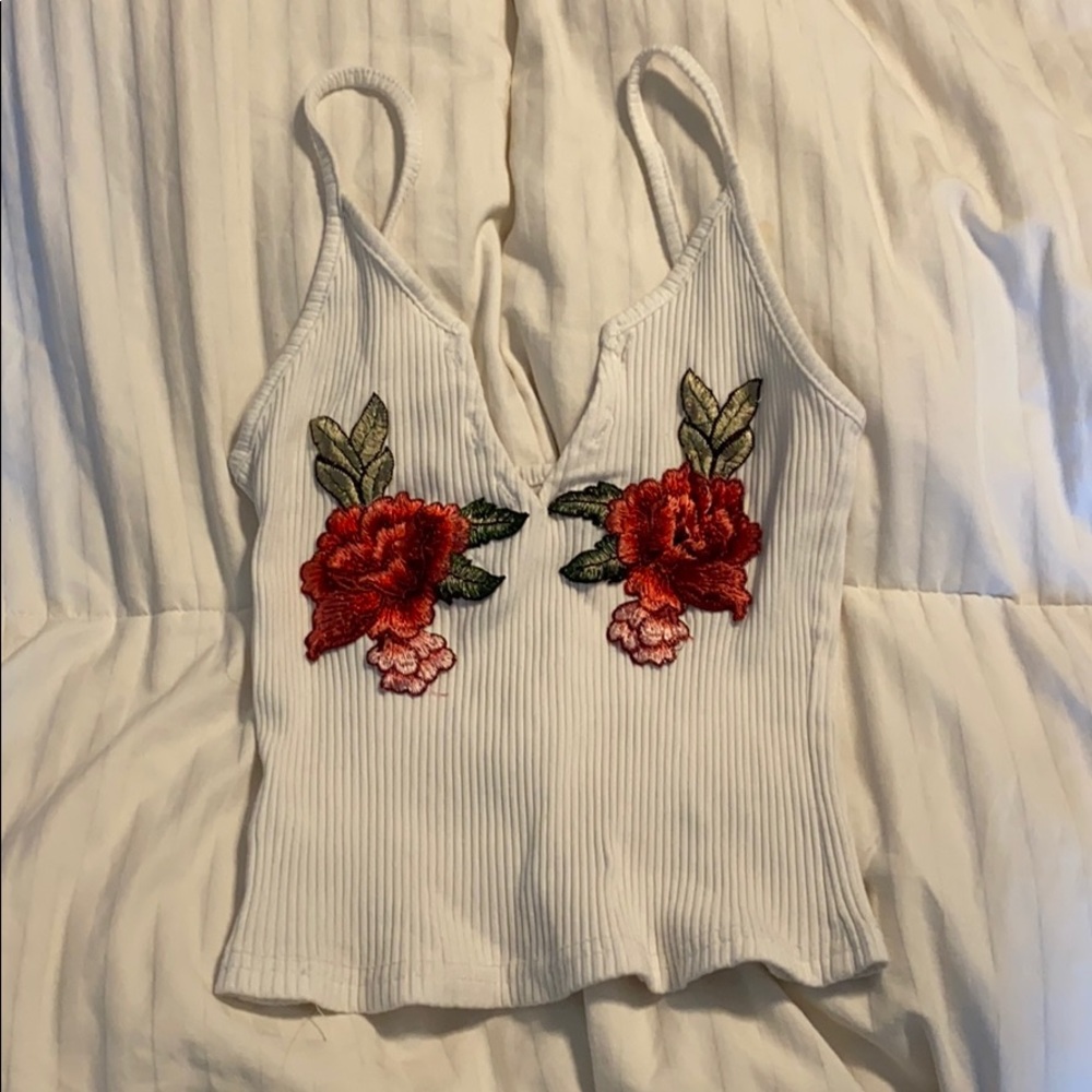 Rose petal cropped tank top